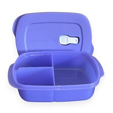 Tupperware Crystalwave Plus Microwave Rectangular Divided Dish Container Purple picture