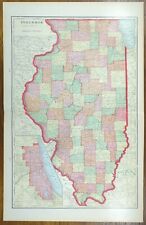 Vintage 1903 ILLINOIS Map 14