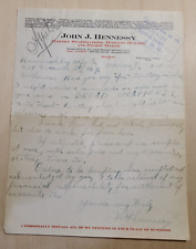 1915 Antique Document, John J. Hennessy Bakery Systems, Marion OH, Signed    *5 picture