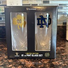 Guinness University of Notre Dame 16oz Pint Glassware Set of 2 - Complete in Box picture