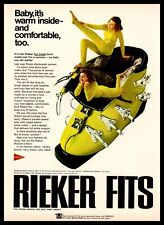 1969 Rieker Fur Lined Snow Ski Boots Barefoot Woman Lime Green Tights Print Ad picture