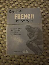 Vintage Compact Facts FRENCH GRAMMAR Flash Cards Vis-Ed 1963 picture