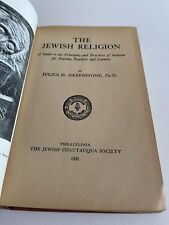 The Jewish Religion 1920 Hardcover Greenstone picture