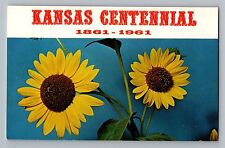 Kansas KS Centennial 1861-1961 Sunflowers Vintage Color Postcard picture