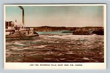 RPPC Saint John NB Low Tide Reversing Falls New Brunswick Canada Old Postcard picture