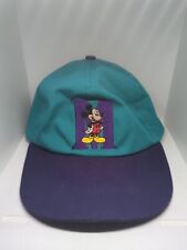 Vintage 90s Mickey Mouse Hat Disney’s Mickey Unlimited Teal Purple Cap Elastic picture