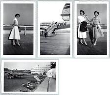 1953 SET/4 SNAPSHOTS MY FIRST AIRPLANE FLIGHT TWA AIRPORT PRETTY LADY PHOTOS picture