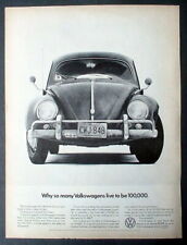 Vintage 1966 VW Volkswagen Beetle Print AD 1960s HTF Advertisement Live to be  picture