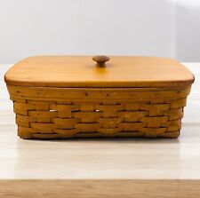 Vintage Rectangle Angled  LONGABERGER BASKET 2002 with Wooden Lid USA picture