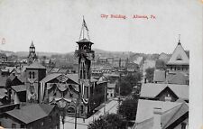 Altoona Pennsylvania~City Building Decked Out in Patriotic Bunting~1909 B&W PC picture