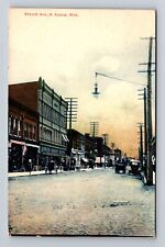 Alpena MI-Michigan, Second Ave North Antique, Souvenir Vintage Postcard picture