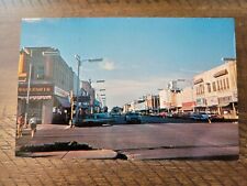 Postcard KS Kansas McPherson Downtown Main Street Scene Shops Autos Cars picture