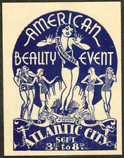 MISS AMERICA - American Beauty Pageant ~ATLANTIC CITY~ Poster Stamp / Label 1935 picture