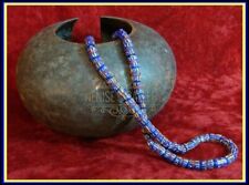 FANCY ~ Blue, Red, Yellow ~ KROBO POWDER GLASS CYLINDER BEAD STRAND picture