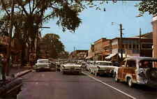 Cape Cod Massachusetts MA Street Scene Woodie Station Wagon c1960s Postcard picture