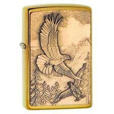 Zippo Windproof Lighter Soaring Eagles Brushed Brass (20854) picture