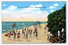 c1960's View Of The Beach Epworth Hotel Ludington Michigan MI Vintage Postcard picture