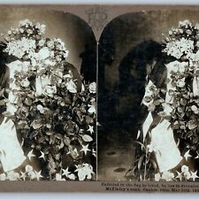 1902 Canton President McKinley Tomb Interior Cemetery Real Photo Stereoview V42 picture