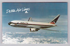 Postcard Aircraft Boeing 767 Twin Engine Passenger Jet Flying Delta Air Lines picture