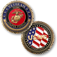 NEW USMC U.S. Marine Corps Veteran Semper Fidelis Challenge Coin . picture