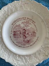 Antique 1800’s English Staffordshire Dr. Franklin Maxim Motto Plate- 7 Inch picture