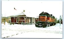 Postcard Milwaukee Road 557 SD-10 Snowy Dec 1980 Morning Depot RR C187 picture