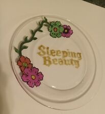 Disney Inspired Handpainted Sleeping Beauty Plate Rare Glass 10