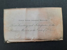 c1840/50s Calling Card Major Mirza Ibrahim Malcolm 1st Secretary Persian Mission picture