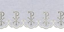 100% Linen Altar Cloth White Silk Embroidery Vestment Mass Price per yard picture