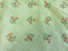 Vtg Swiss Dot Floral Cherries Lattice Flocked Sheer Fabric 3 Pcs 1 + Yds READ picture