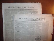 Antique Newspaper Lot of 2- STEAMBOAT FULTON- 1816/1817 National Advocate+ picture