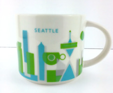 You Are Here Seattle Starbucks Mug  Blue Inside Downtown Space Needle Scene picture