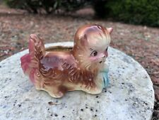 Vintage Ceramic  Bashful Quirky Kitty Cat Planter Colorful picture