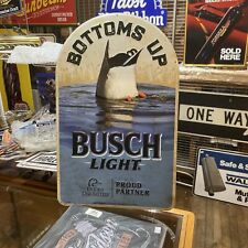 Busch Light Metal Tin Beer Sign Bottoms Up Ducks Unlimited 15”x24” NEW picture