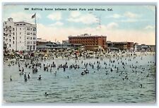 1923 Bathing Scene Ocean Park Exterior Building Hotel Venice California Postcard picture