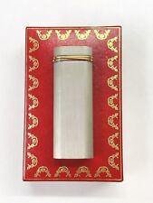 VTG Cartier Paris France Silver Tone Trinity Gold Plated Band Gas Lighter w Box  picture