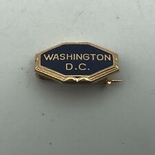 Vintage Washington DC Gold Tone Blue Enamel Small Lapel Hat Pin  A6  picture
