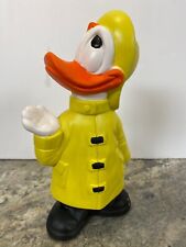 Vtg Walt Disney Productions Donald Duck Ceramic Mold Figurine Yellow Rain suit picture