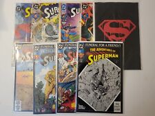 Superman Lot x9 Man Of Steel #18 Funeral For A Friend 1992 1993 #75 Memorial  picture