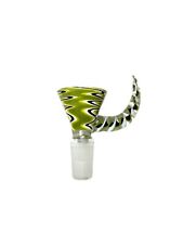 Green WIG WAG 14mm Male Slide Bowl w/ Thick Twisted Multi-Color Horn picture