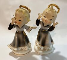 Lefton Angel Figurine Thumbing Nose Naughty Halo Tags Vtg 1956 MCM Hand Painted picture
