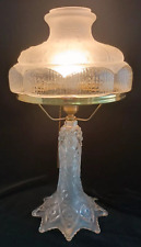 Antique 1920s Crystal Glass Lamp With Clear & Frosted Aladdin Light Shade 501-9 picture