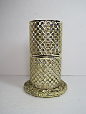 Ornate Metal Filigree Footed Hurricane Pillar Votive Candle Holder 1960's 6
