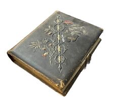 Late 1800's Antique Victorian Photo Album 56 Photos Cabinet Cards Tintypes picture