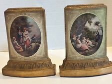 Borghese Vintage Pair Bookends Gold Gilt Hollywood Regency Antique Nature Theme picture