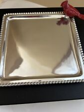 Mariposa Heavy Aluminum serving platter String of Pearls Square Mexico 8