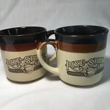 2 Vintage Hardee’s Rise and Shine Homemade Biscuits Mug 11 oz, 3.5” Tall  1986 picture