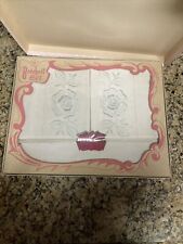 Vintage Melrose Brand Embroidered Sheet And Pillow Case Set 1954 picture