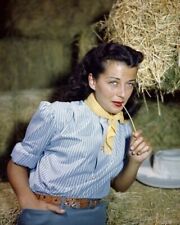 Gail Russell beautiful Paramount star in hay loft glamour pose 24x36 inch Poster picture