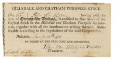 Hillsdale and Chatham Turnpike Corp. - Stock Certificate - Early Turnpike Stocks picture